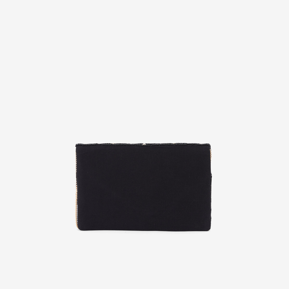 Pochette perlée noire et dorée