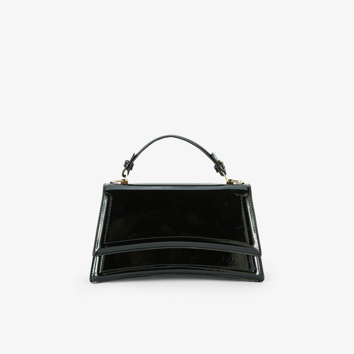 Sac porté main noir vernis