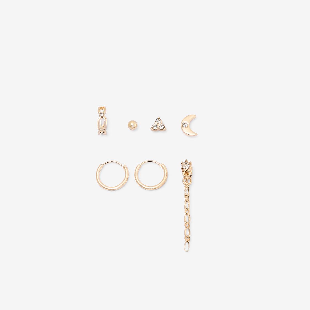 Set de 6 bijoux d'oreilles dorées