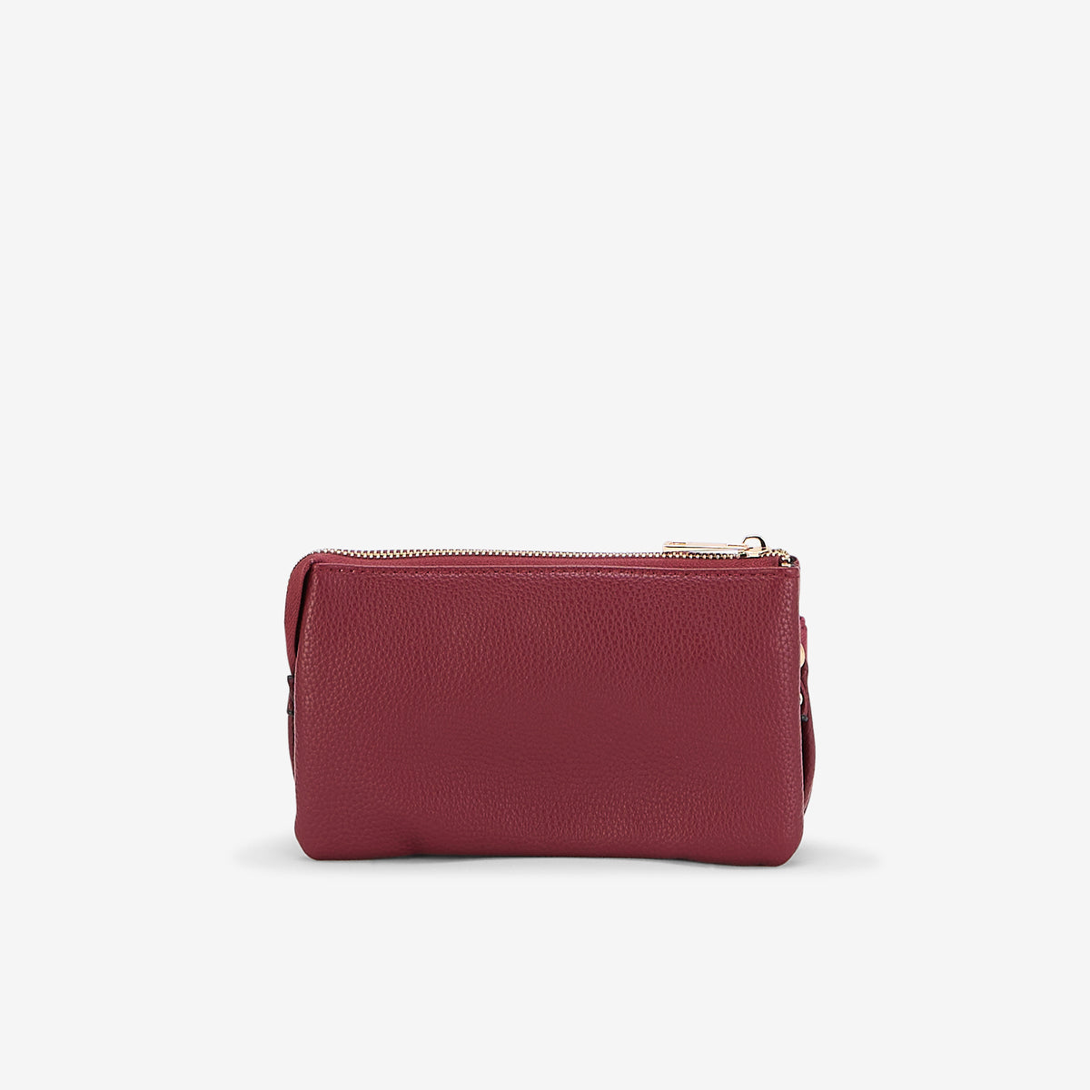 Pochette bandoulière multipoches bi matière bordeaux
