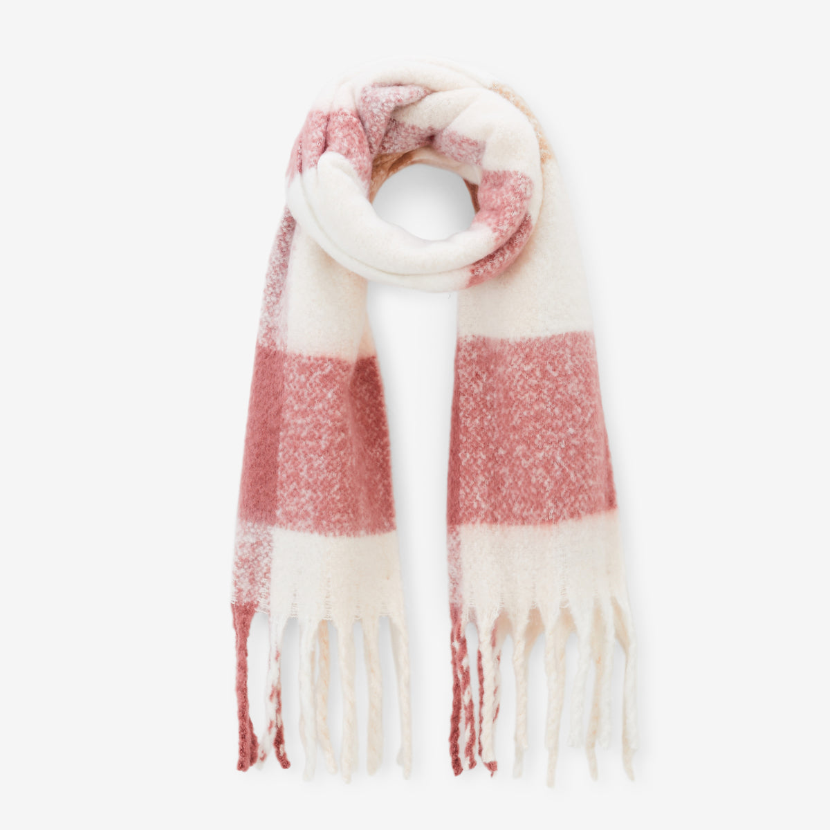 Écharpe à carreaux rose