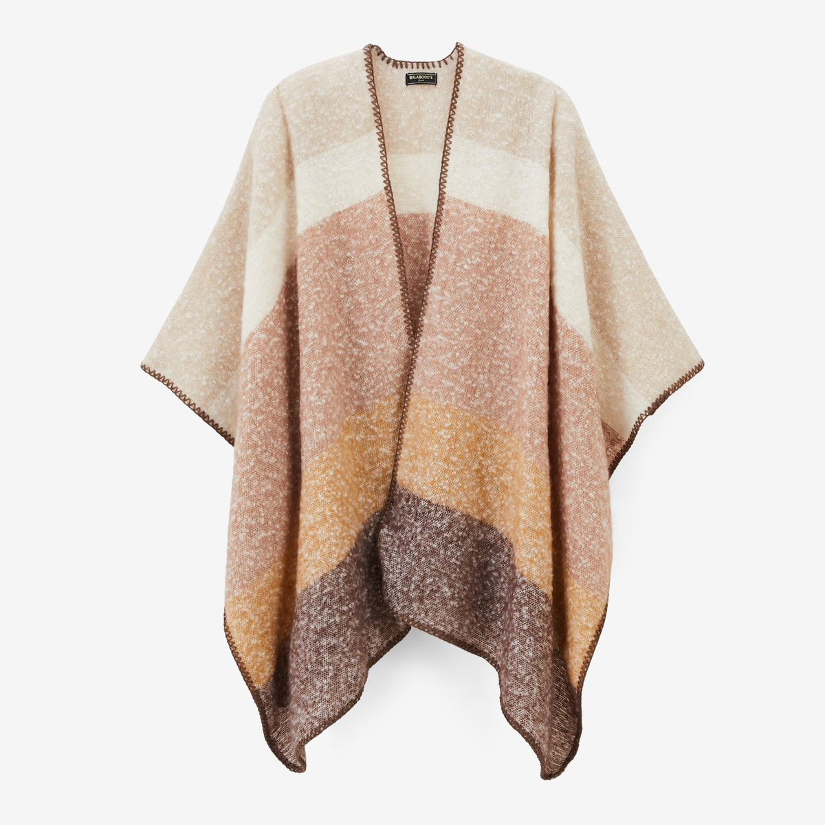 Poncho beige et marron