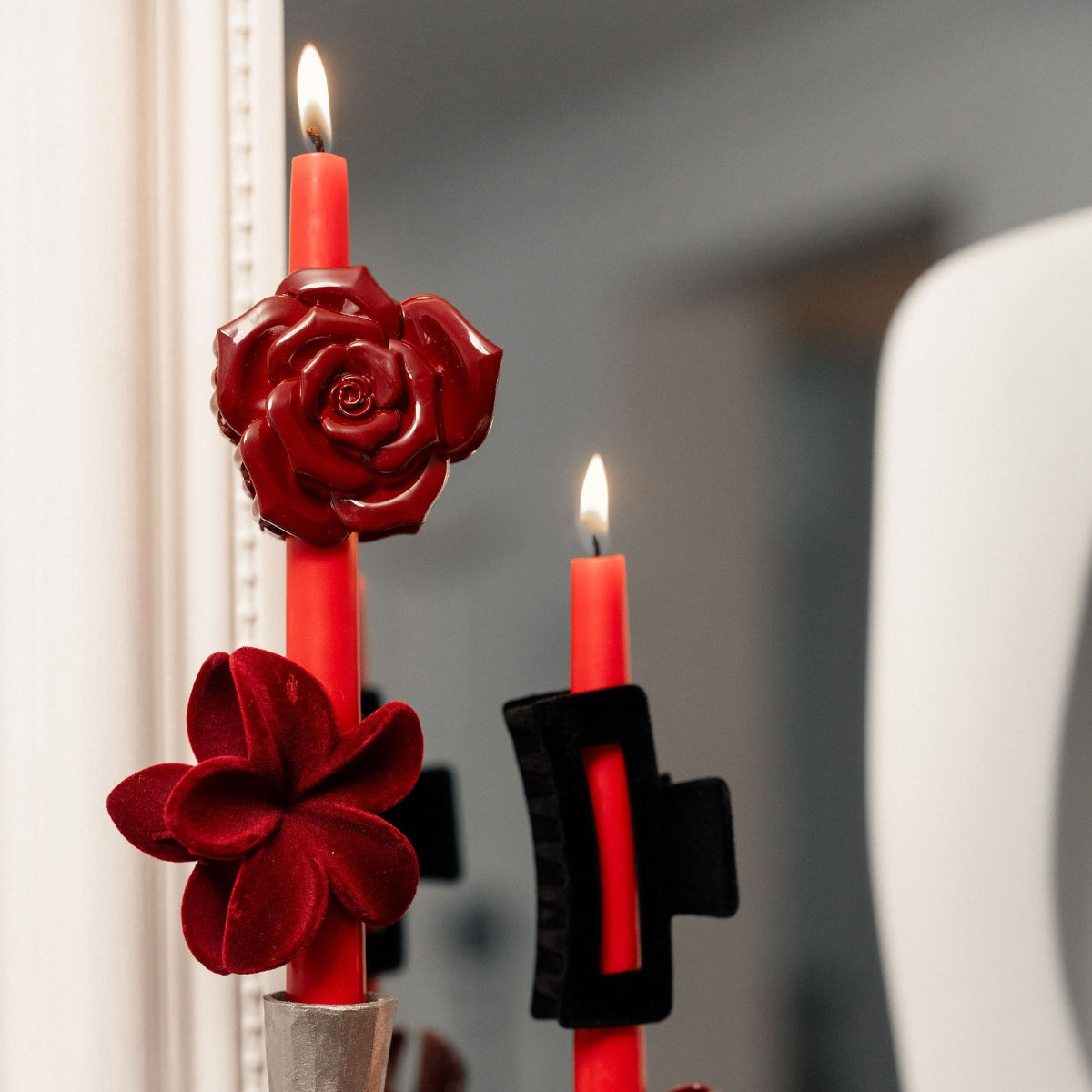 Pince à cheveux fleur de camélia bordeaux