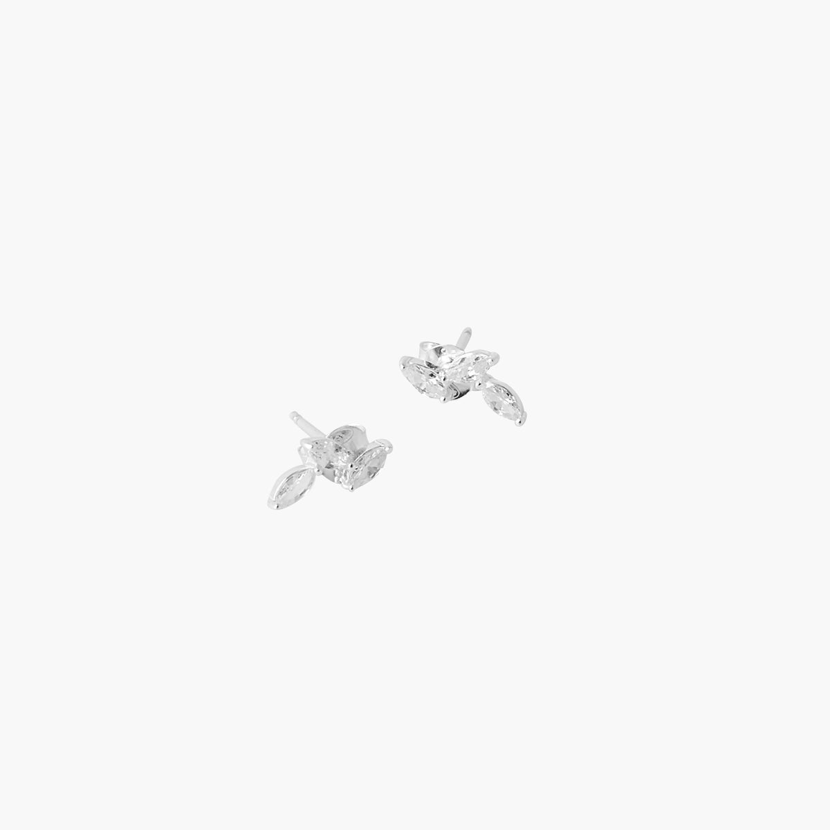 Puces d'oreilles 3 zircons - argent garanti 925