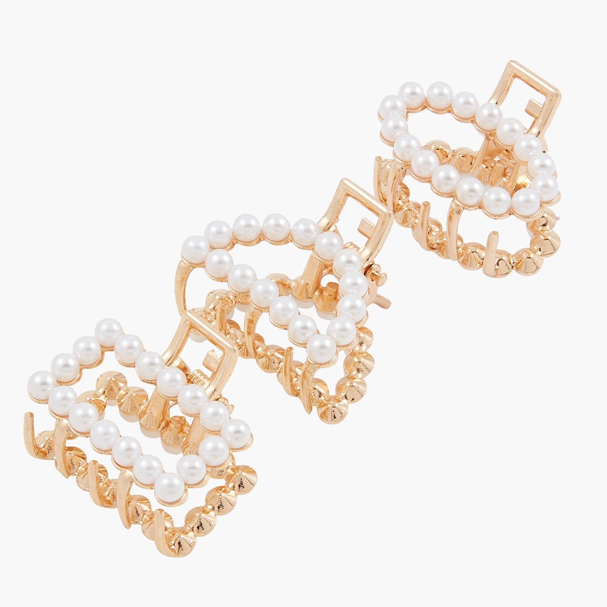 Set de 3 petites pinces croco avec perles