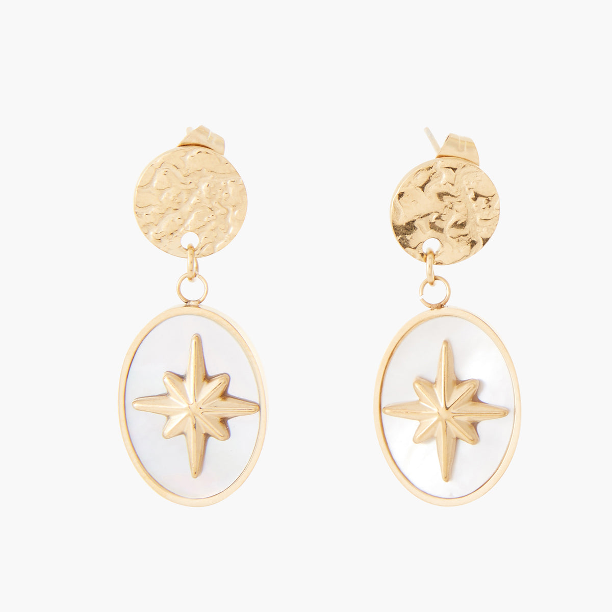 Boucles d'oreilles Acier Inoxydable et nacre