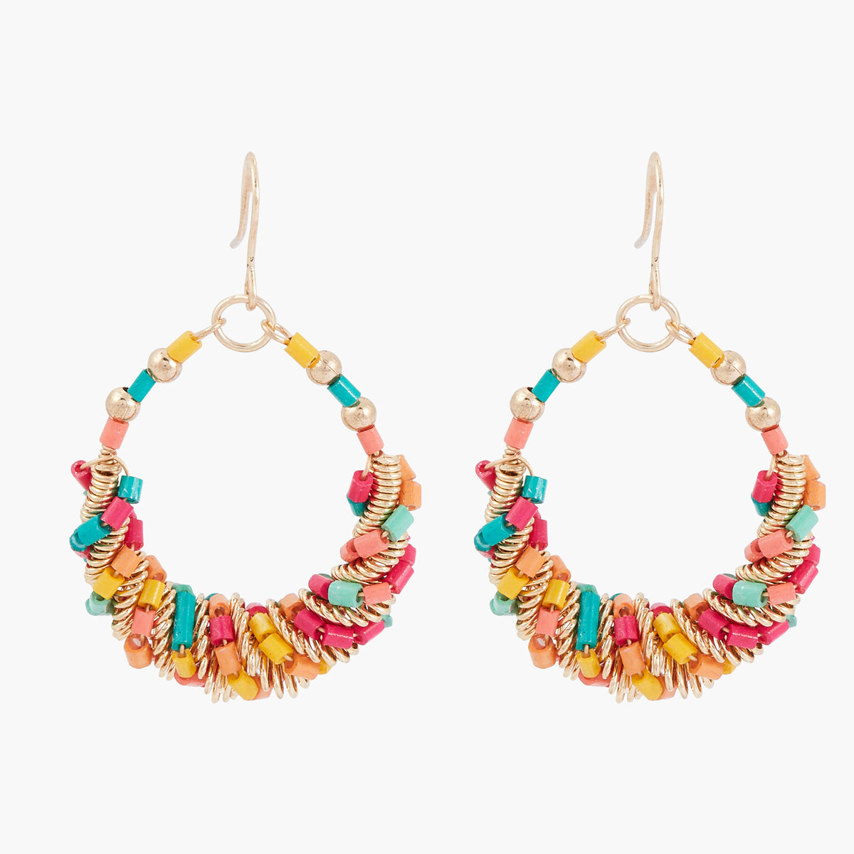 Boucles d'oreilles perles multicolores