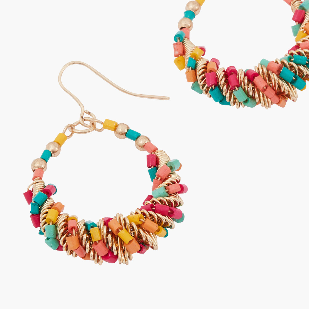 Boucles d'oreilles perles multicolores