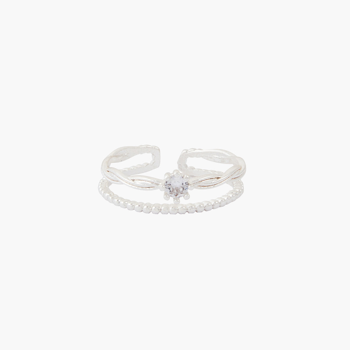 Bague 2 rangs strass