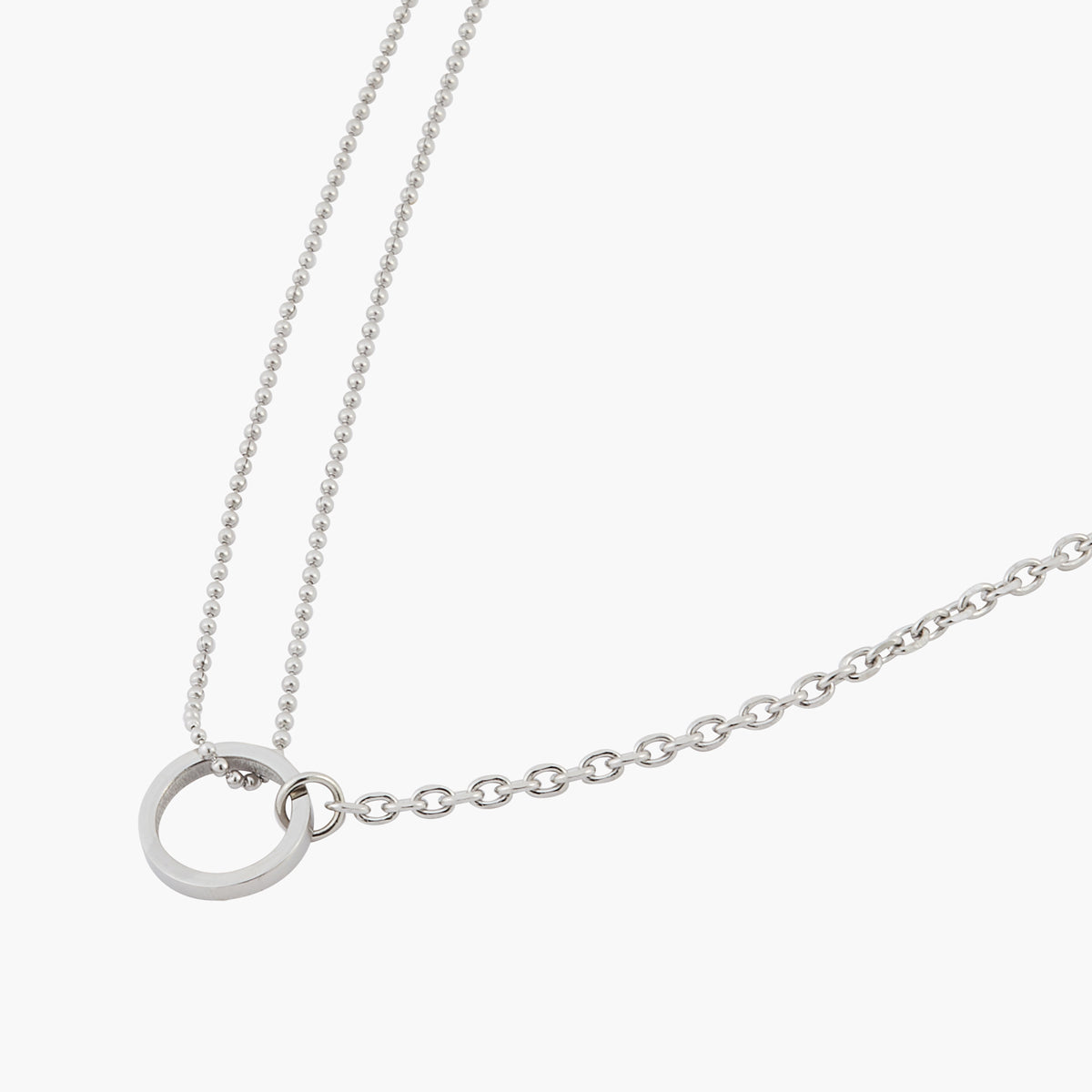 Collier avec anneau Acier Inoxydable argenté