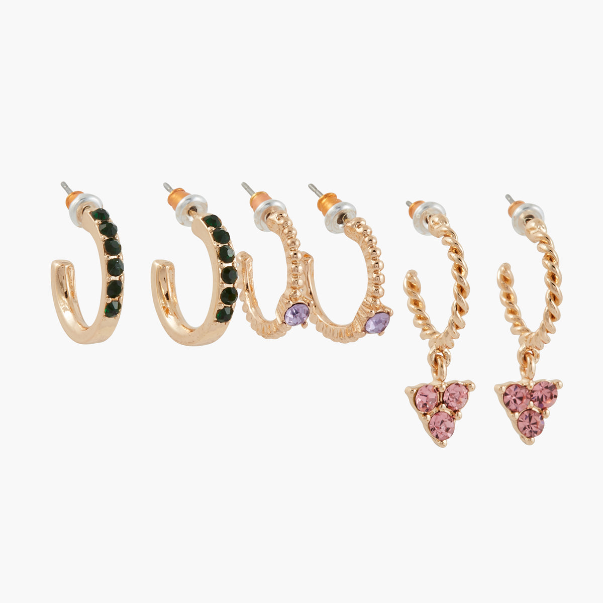 Set de mini-créoles à strass Winter Shine