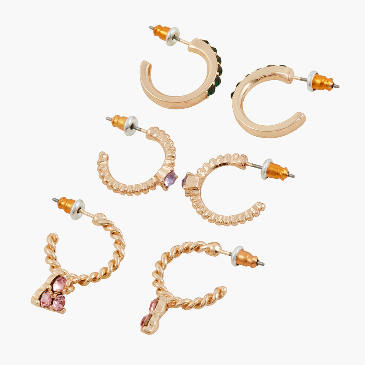 Set de mini-créoles à strass Winter Shine