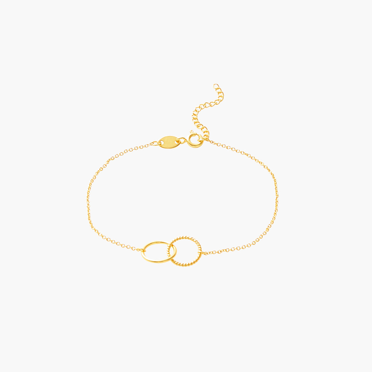 Bracelet chaine fine double anneau - argent garanti 925