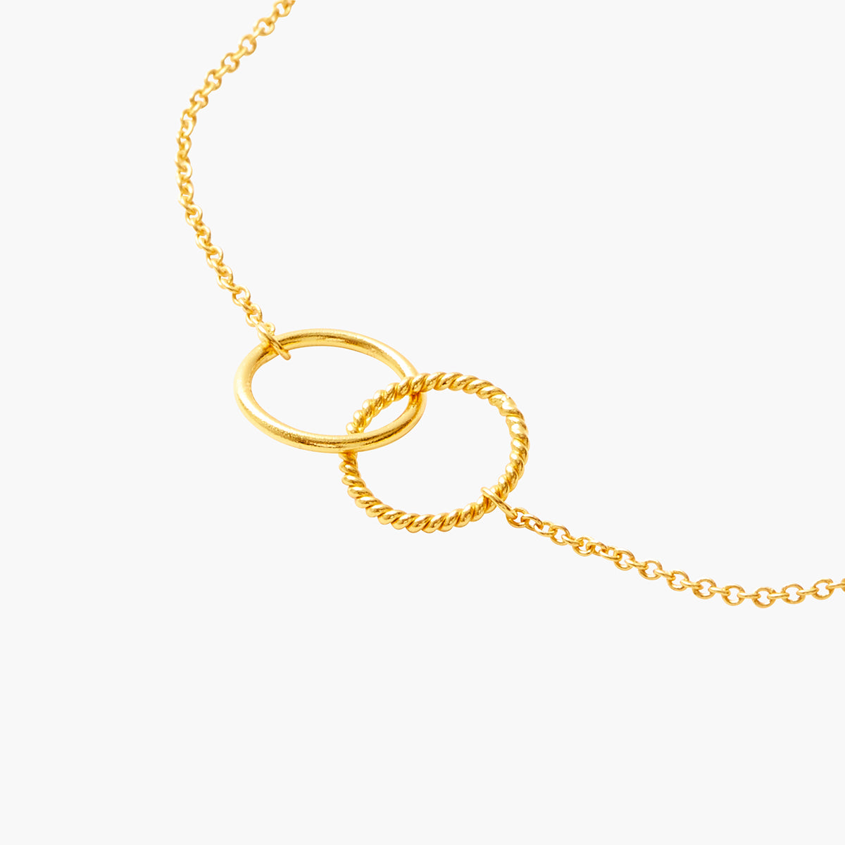 Bracelet chaine fine double anneau - argent garanti 925