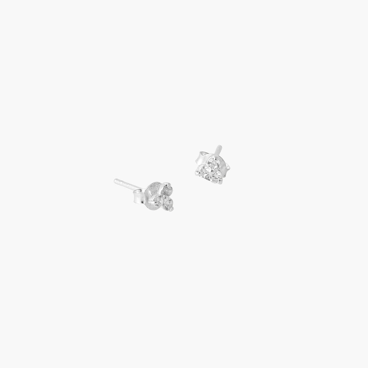 Puces d'oreilles 3 zircons - argent 925