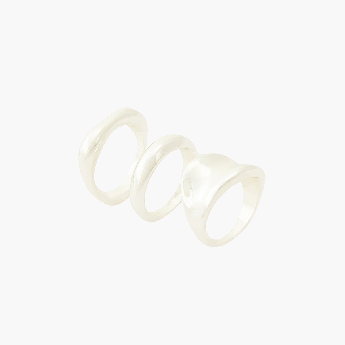 Set de 3 bagues argenté