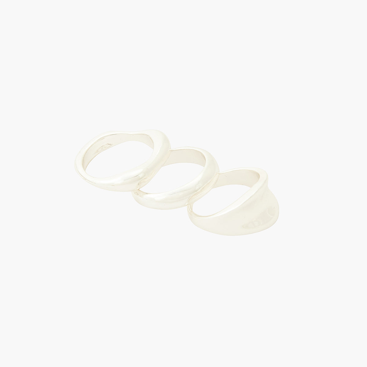 Set de 3 bagues argenté
