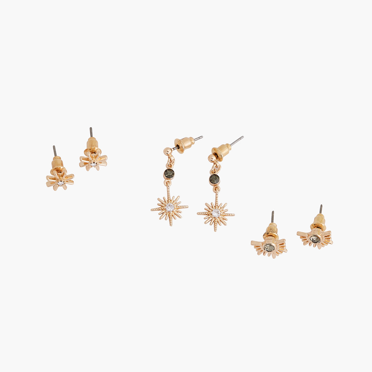 Set de boucles d'oreilles strass Basic Nude