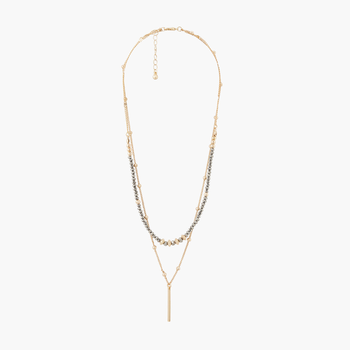 Collier 2 rangs perles facettées Chocolate