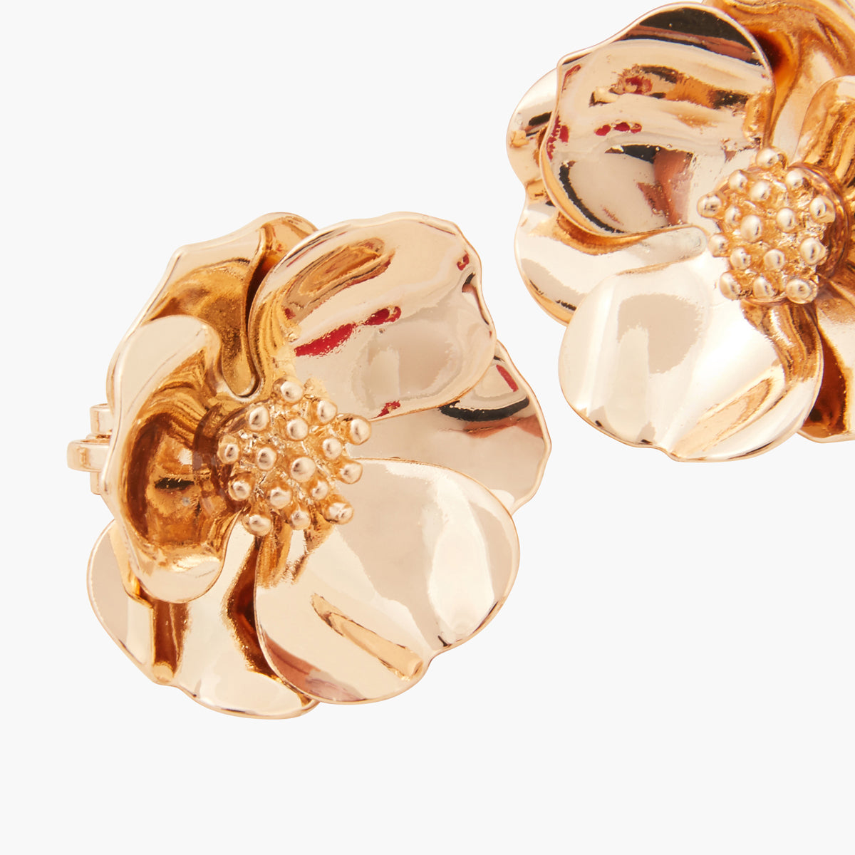 Boucles d'oreilles à clips fleurs dorées