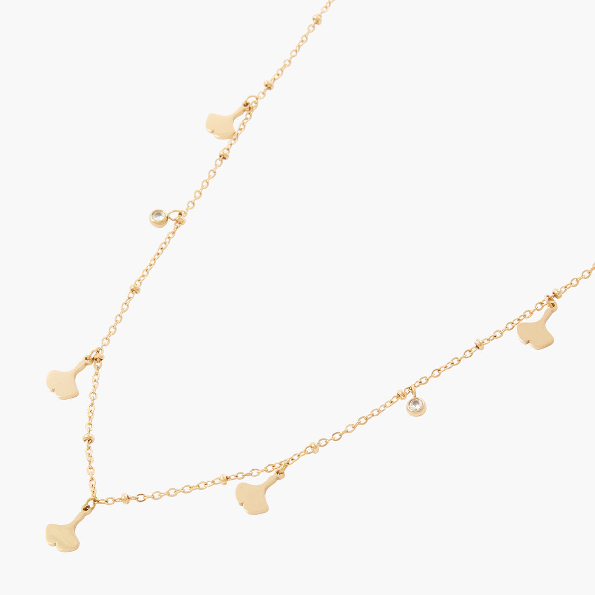 Collier feuilles Acier Inoxydable doré