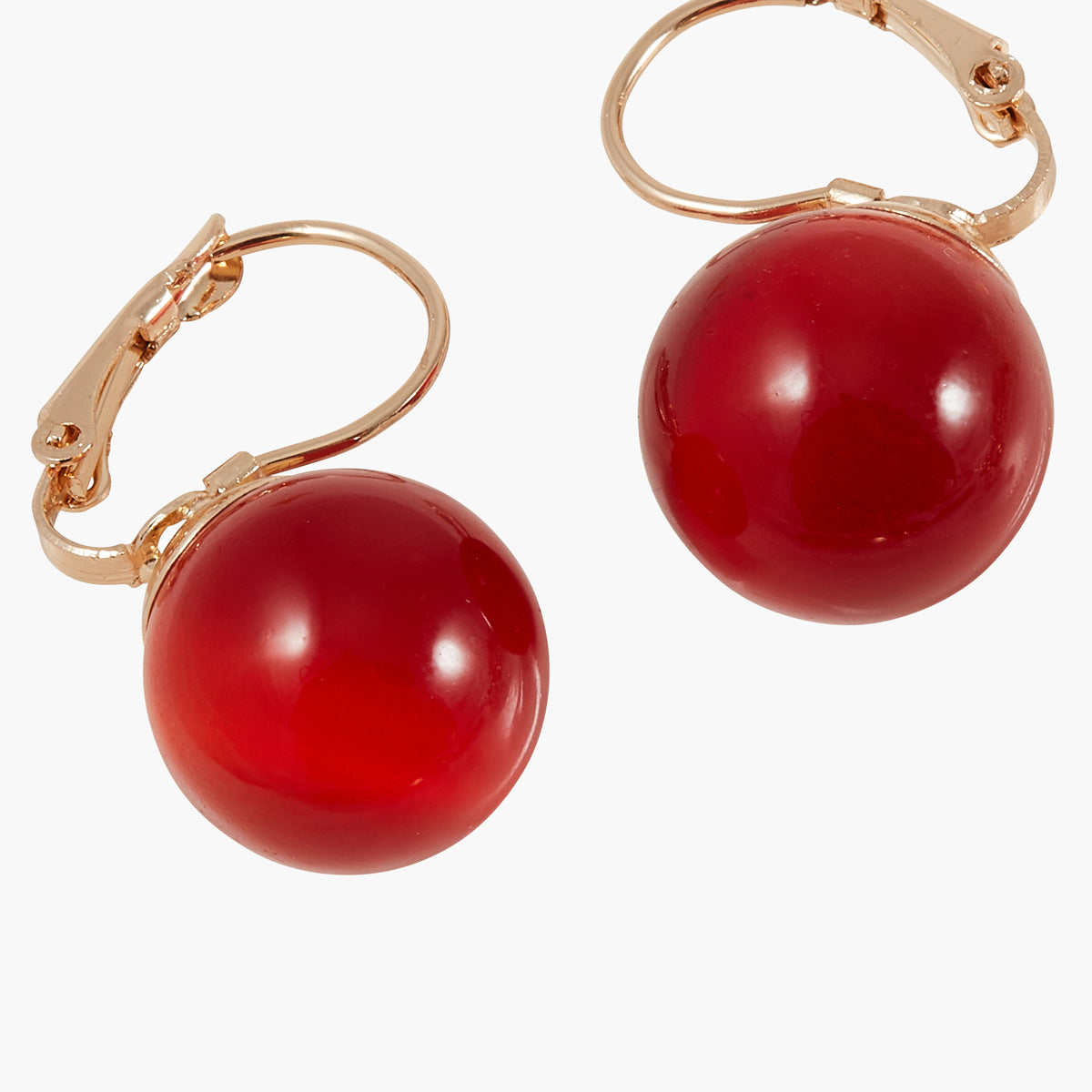 Boucles d'oreilles dormeuses rouge