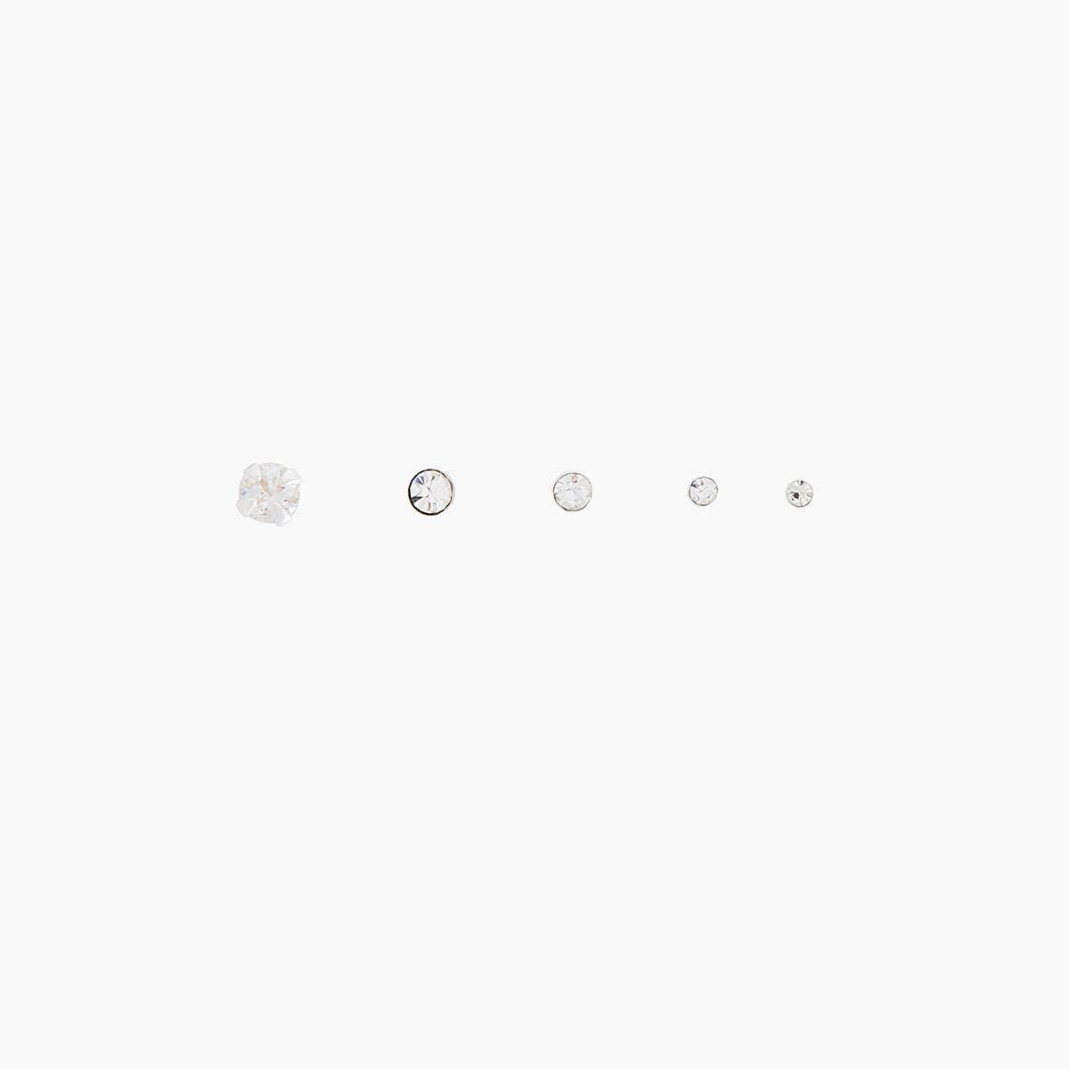Set de 5 piercings nez strass de zirconium et argent garanti