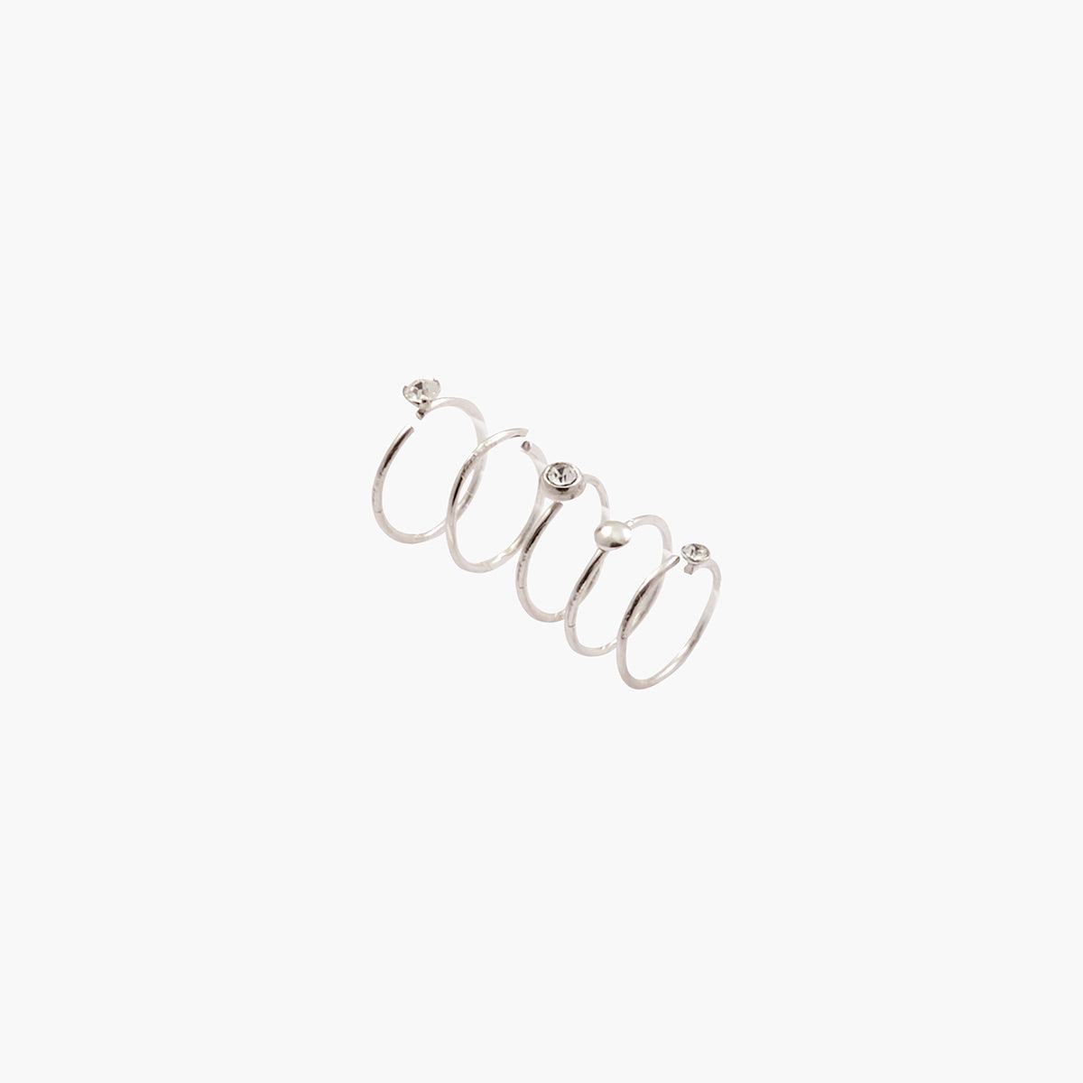 Set de 5 piercings nez anneaux en argent garanti
