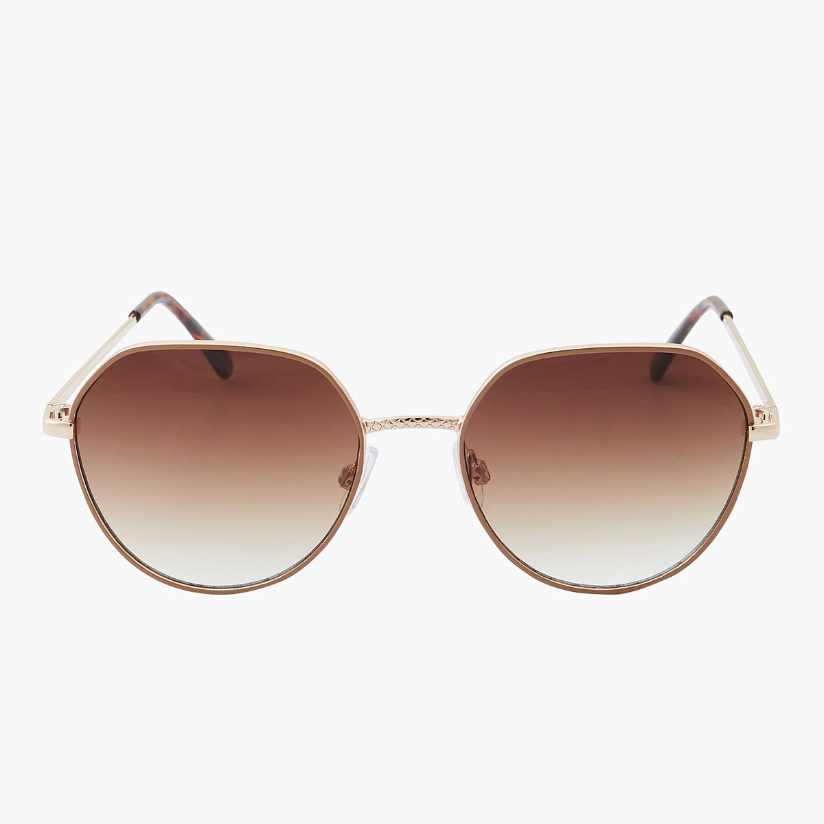 Lunettes de soleil marron forme ronde