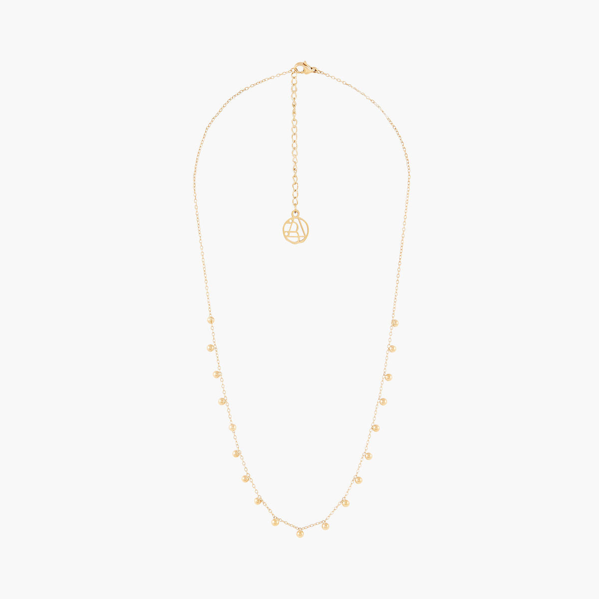 Collier boules acier inoxydable doré
