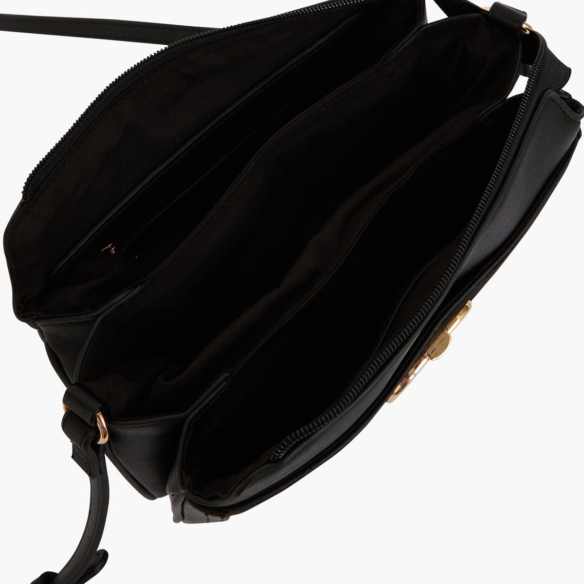 Sac noir bi-matière effet suede