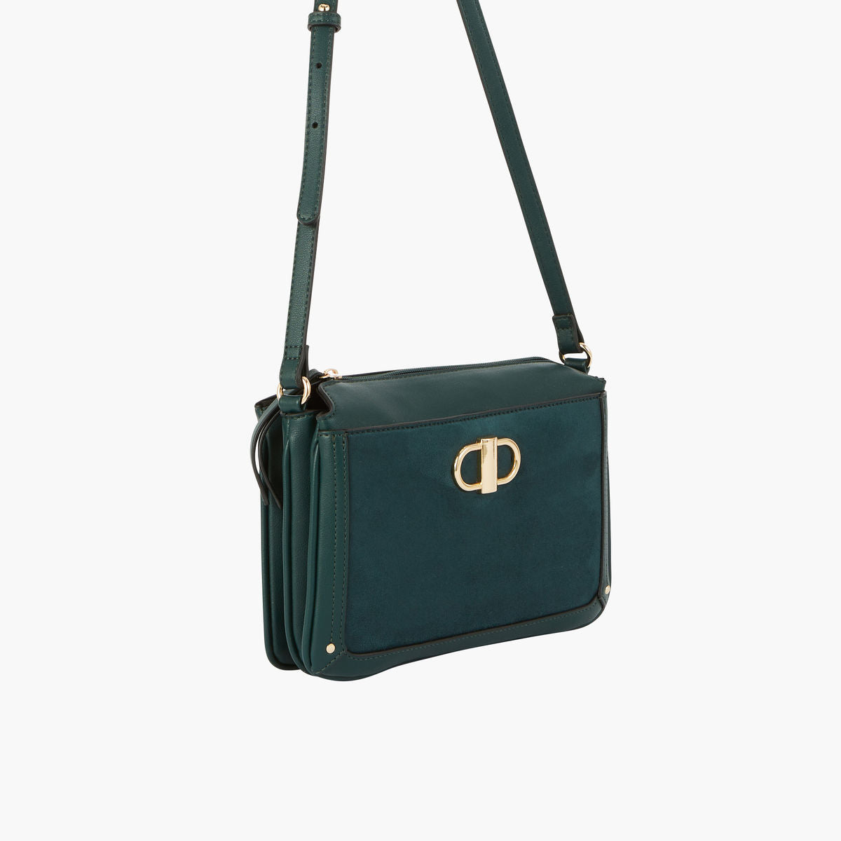 Sac vert bi-matière effet suede