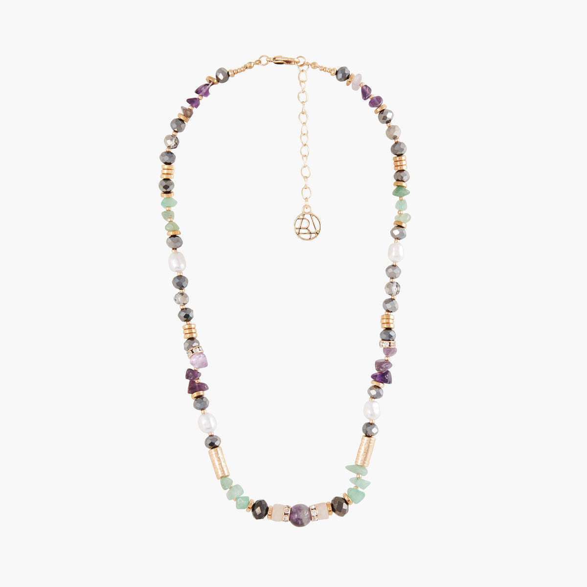 Collier pierres et perles facettées