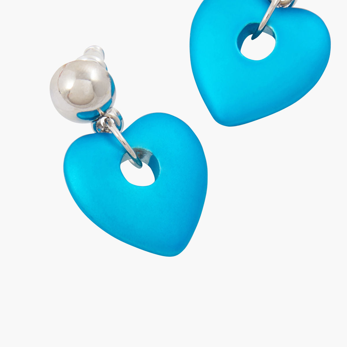 Boucles d'oreilles avec pendentif coeur coating - bleu