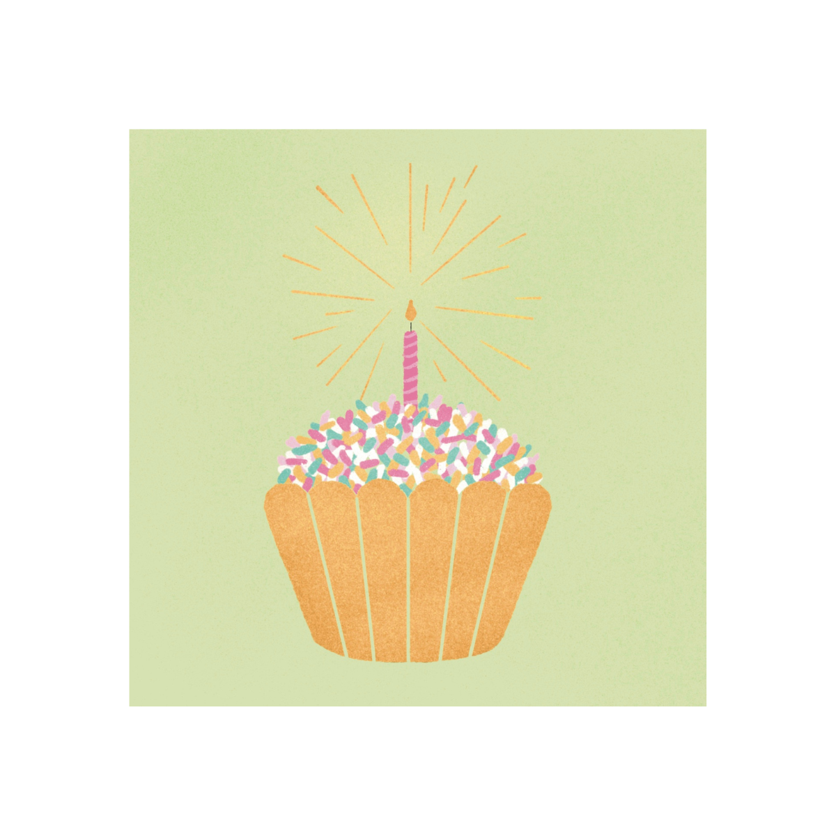 Carte de voeux cupcake avec bougie
