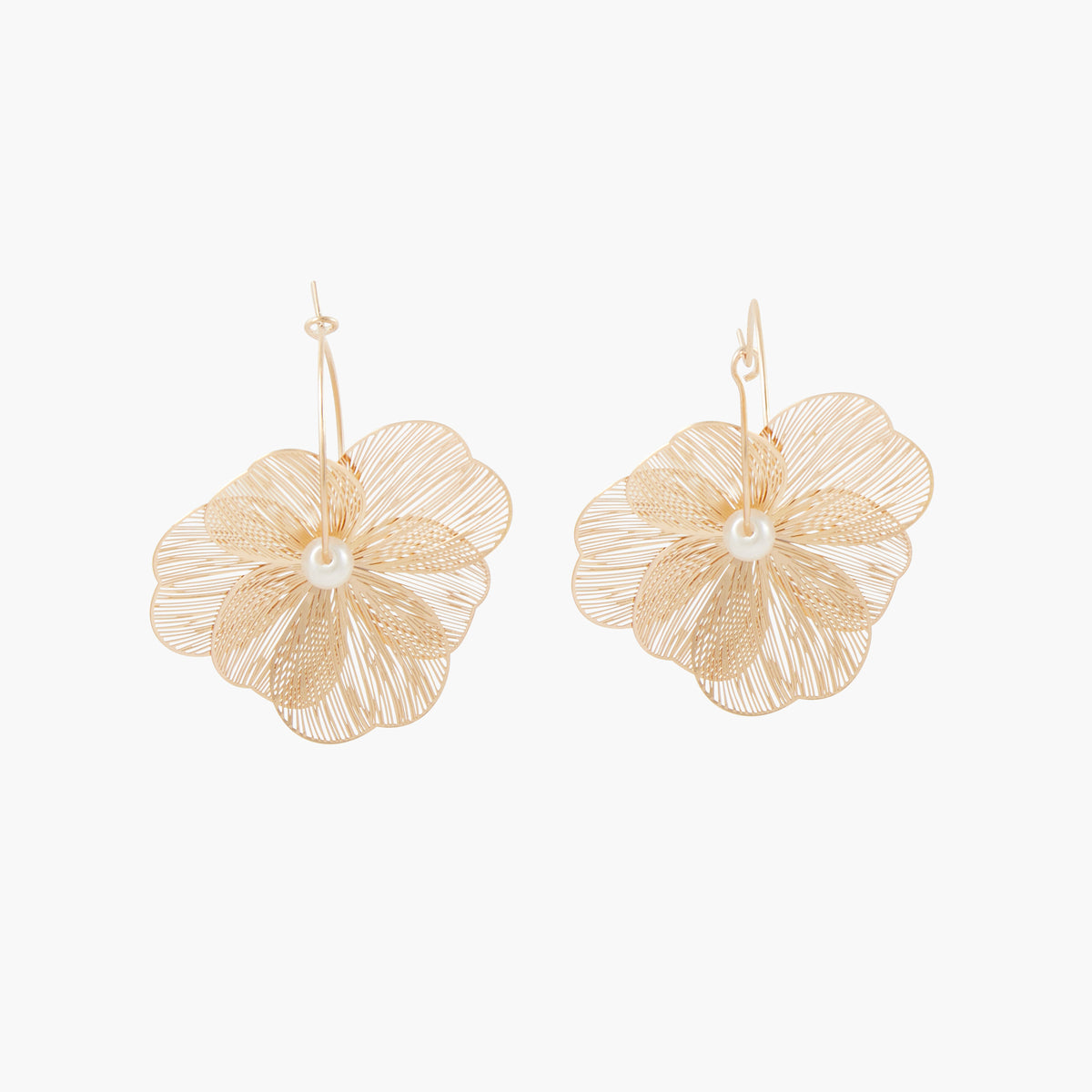 Créoles fleur en filigrane dorées