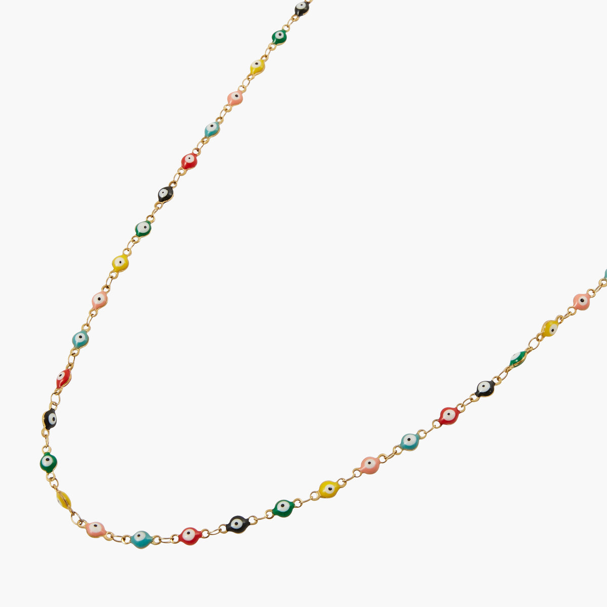 Collier yeux acier inoxydable multicolore