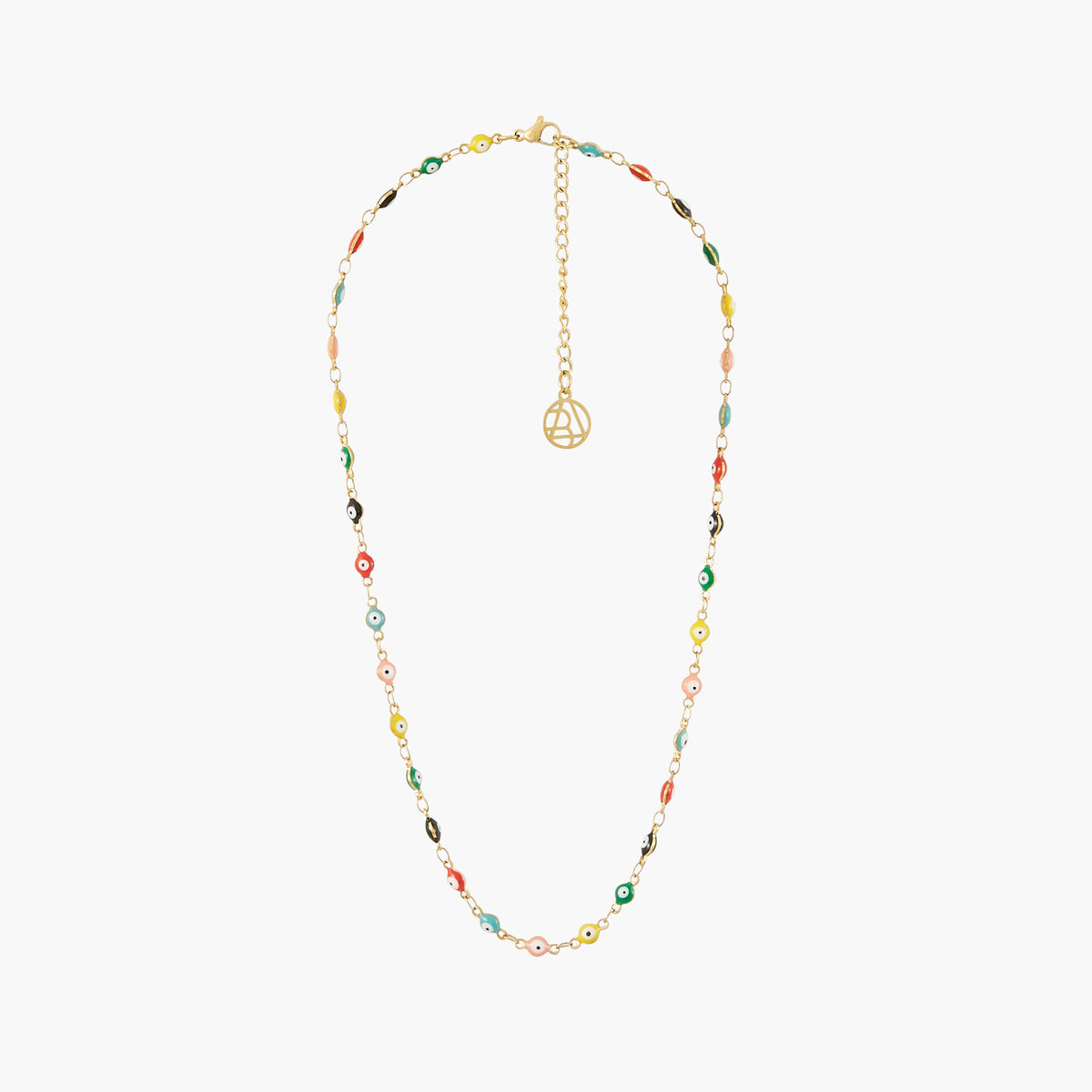 Collier yeux acier inoxydable multicolore