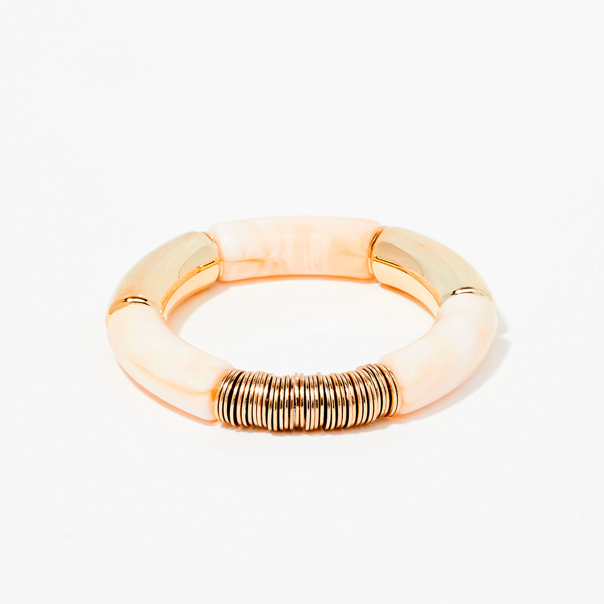Bracelet élastique en résine ivoire