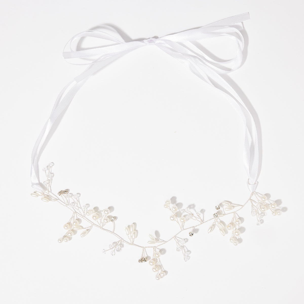 Couronne de fleur en ruban - blanc