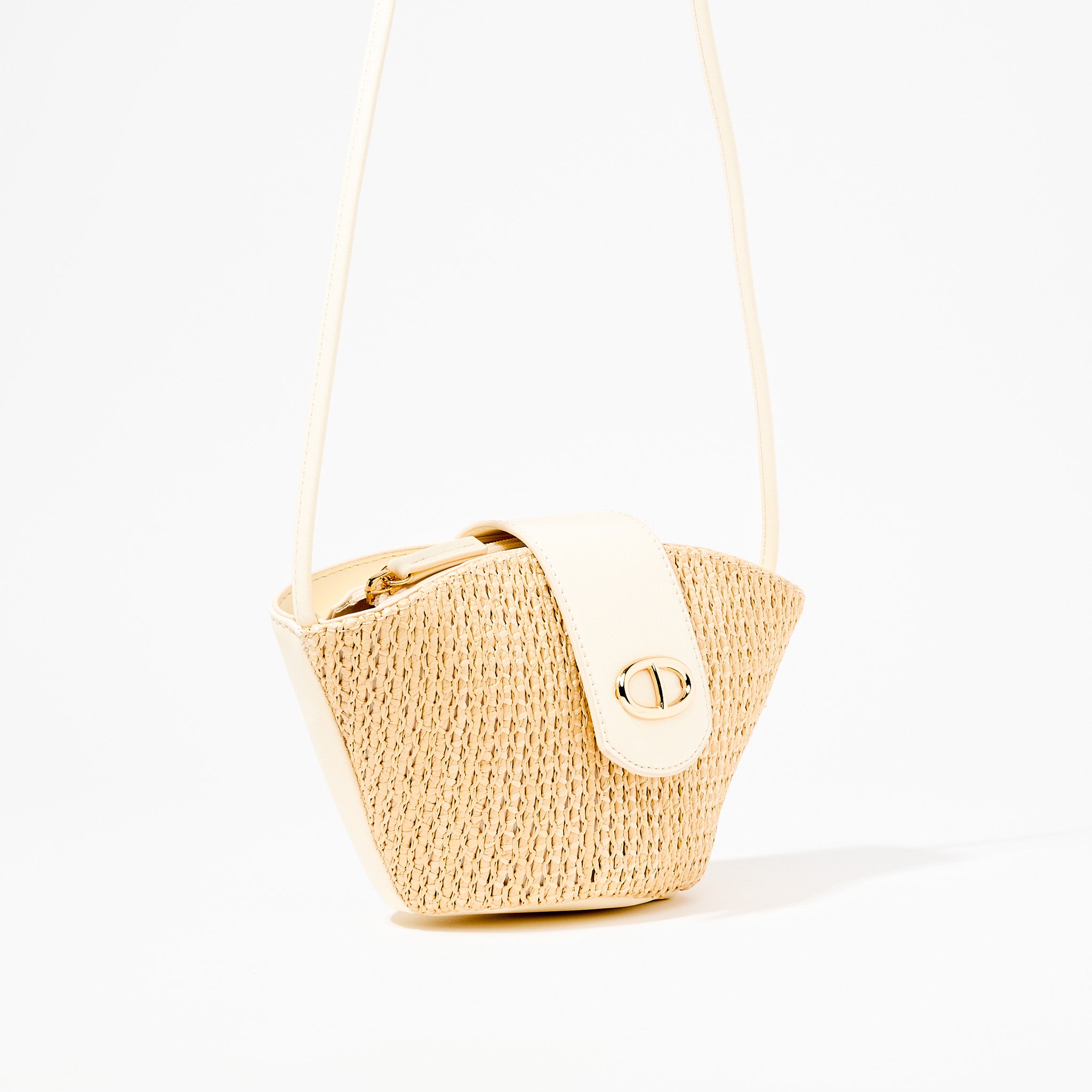 Petit panier à bandoulière écru