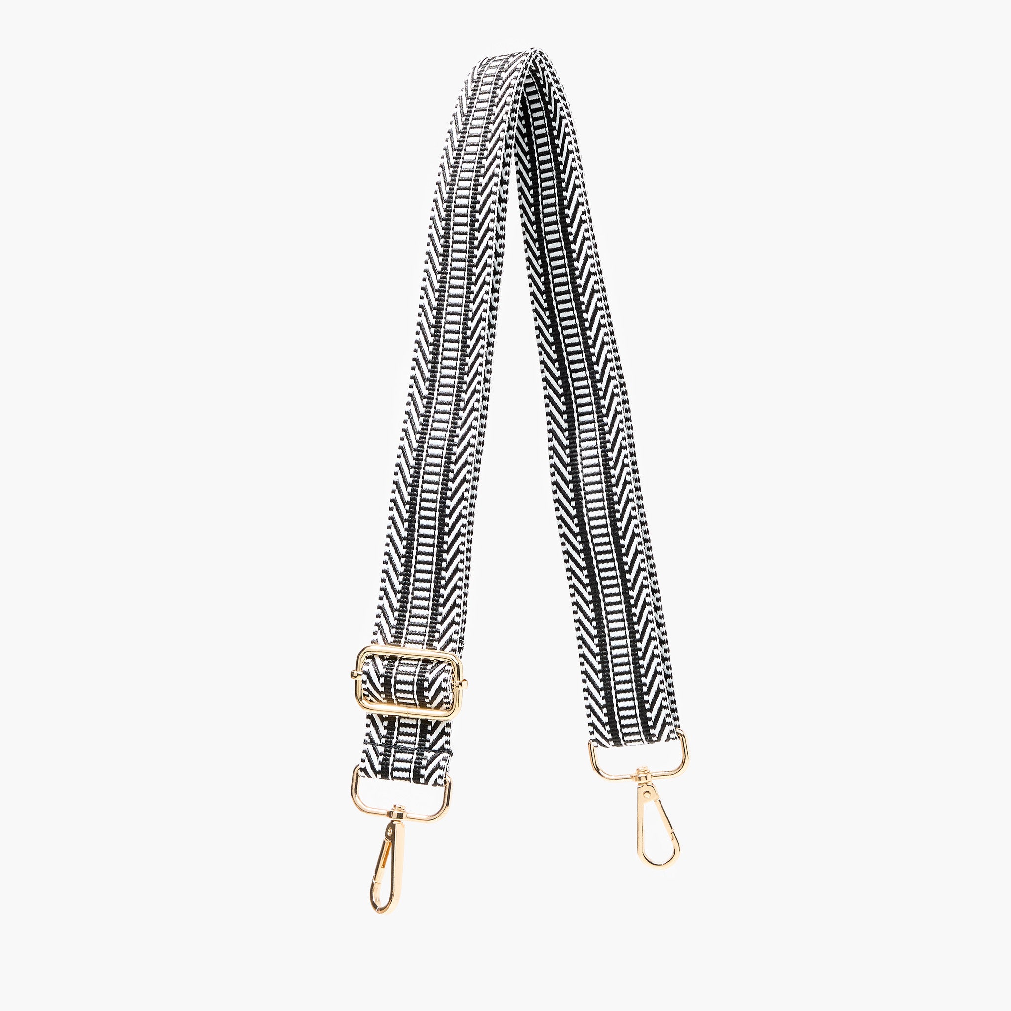 Bandoulière motifs géométriques noir et blanc