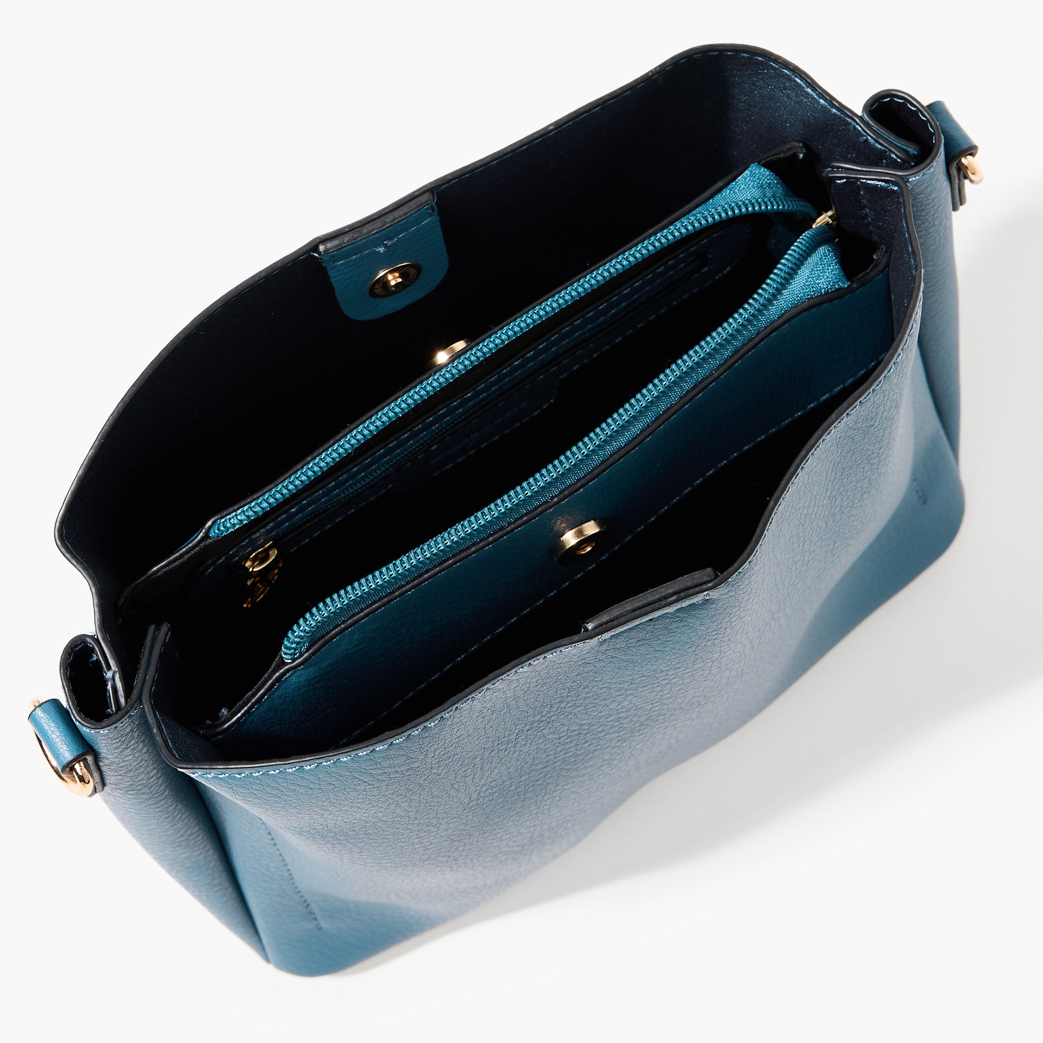 Sac à bandoulière effet grainé - bleu