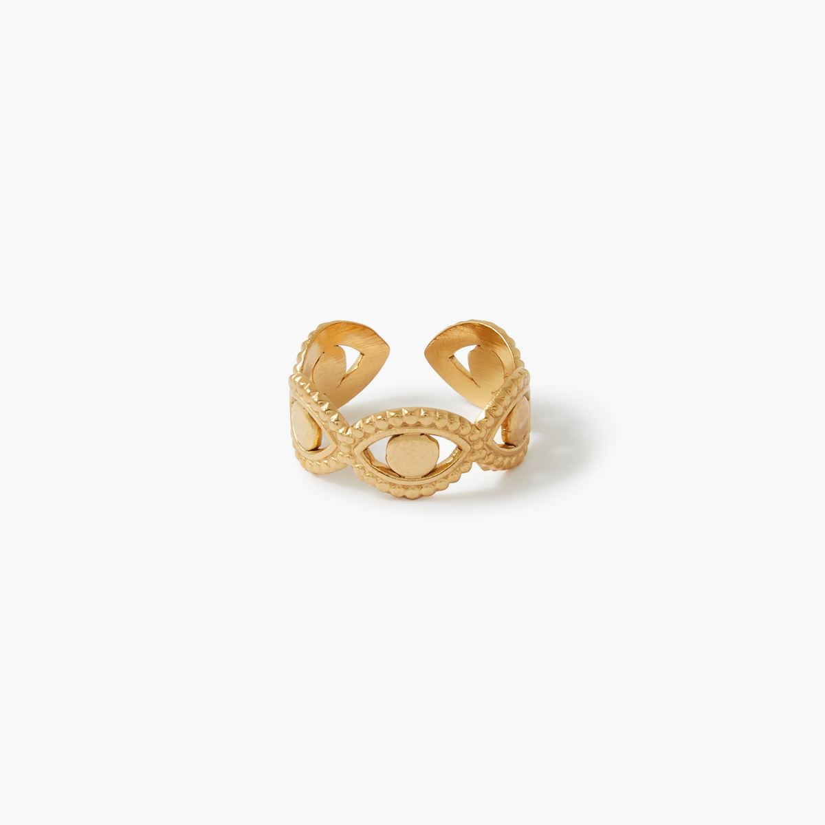 Bague oeils acier inoxydable doré