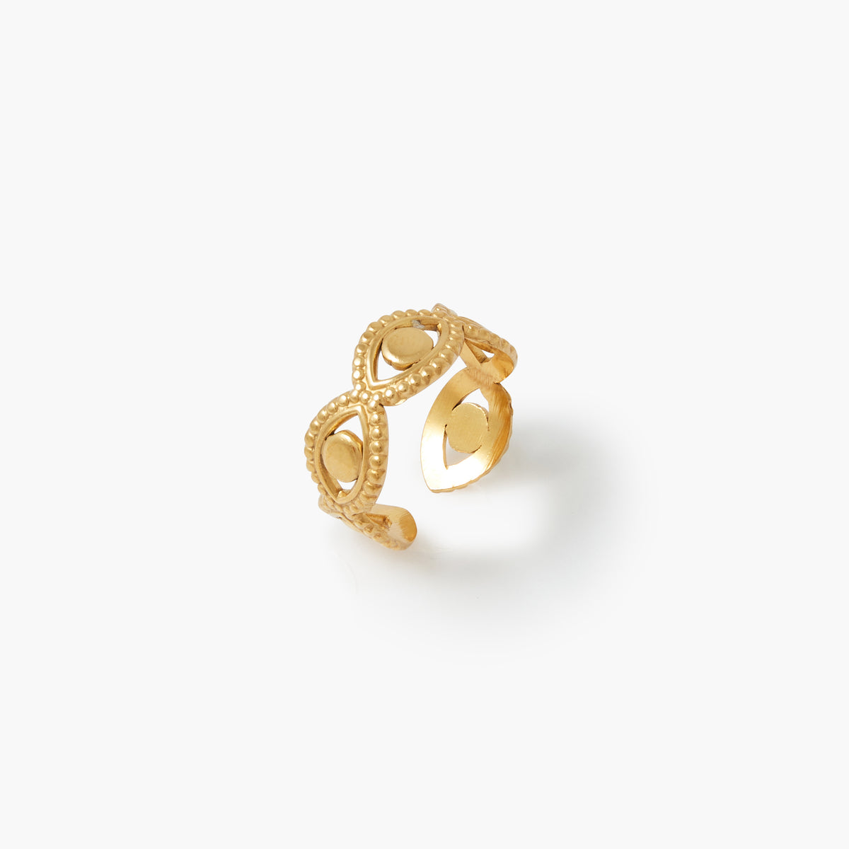 Bague oeils acier inoxydable doré