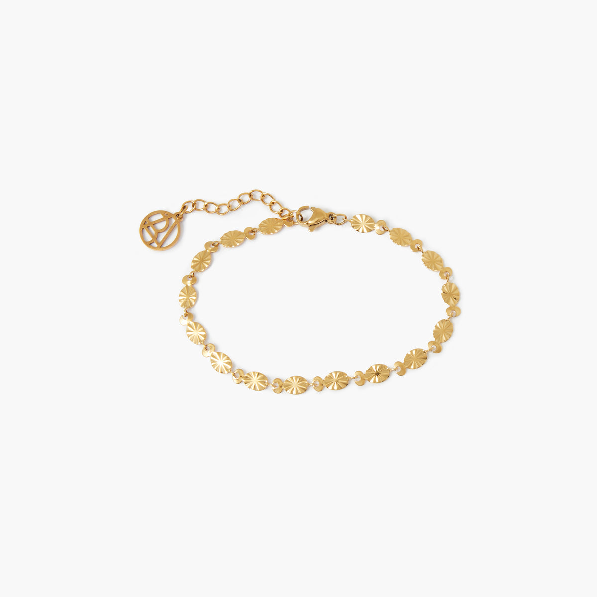 Bracelet disques acier inoxydable doré