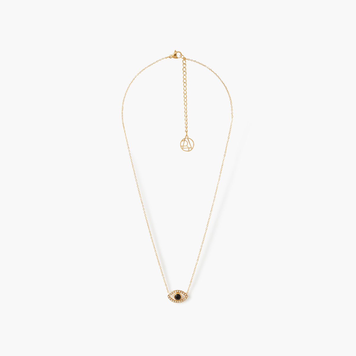 Pendentif œil acier inoxydable doré