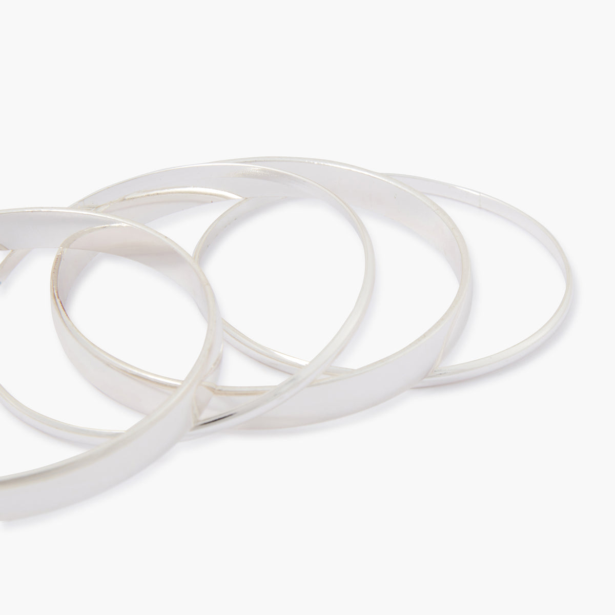 Set de 4 joncs en métal argenté