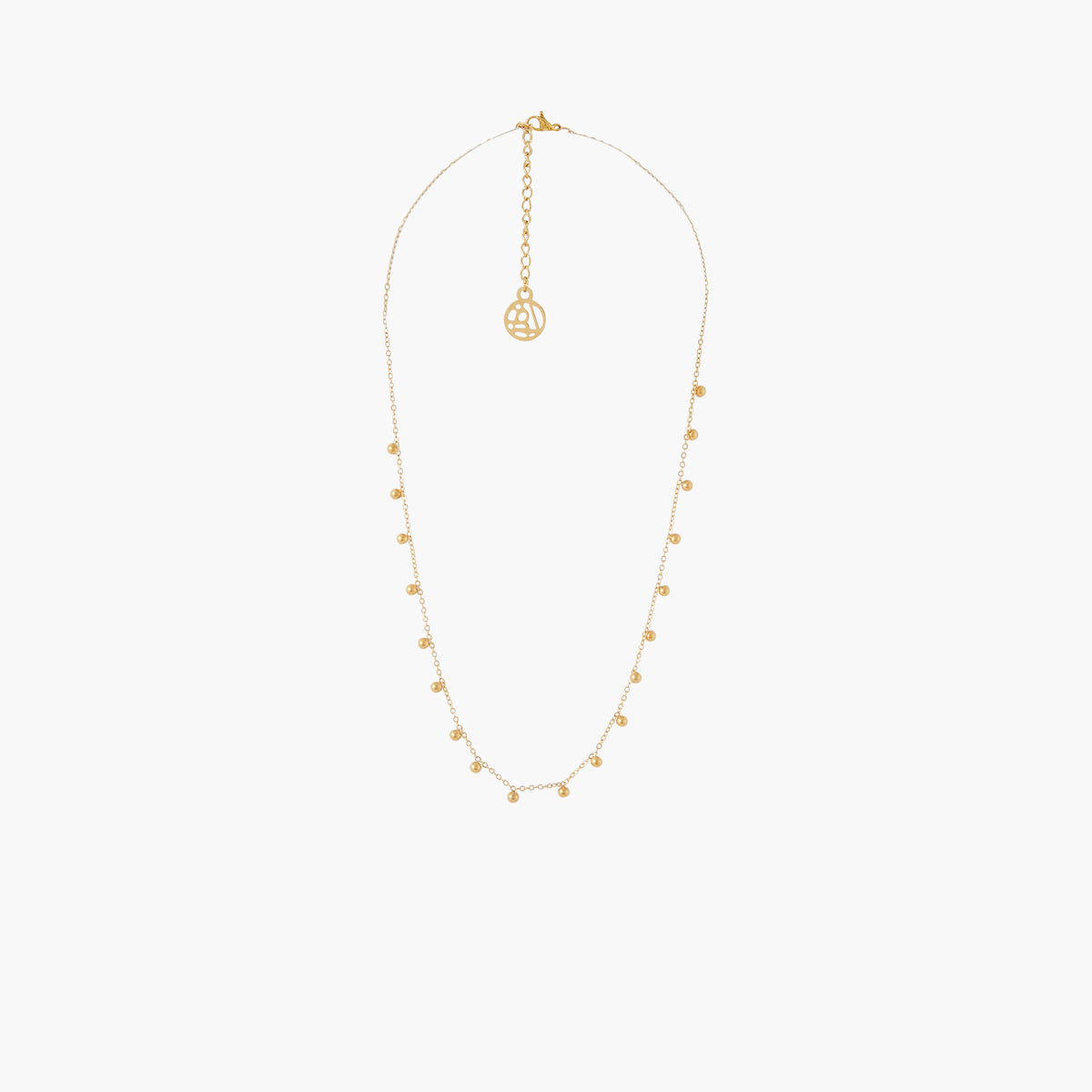 Collier chaîne à pampilles acier inoxydable doré