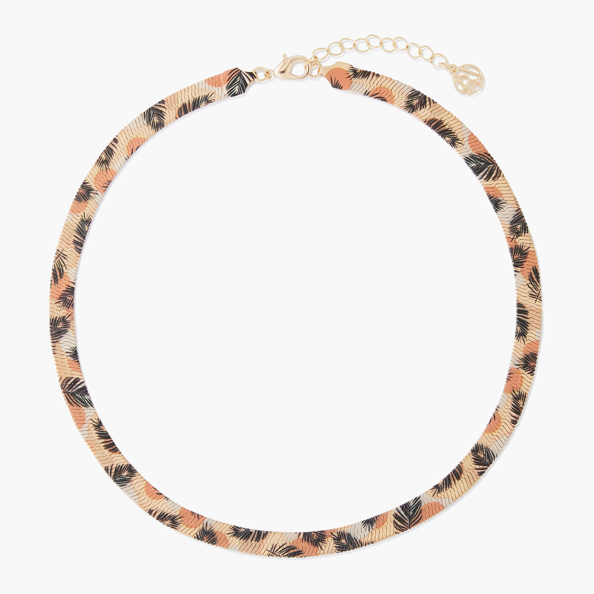 Collier Balagane chaine serpent imprimé feuilles